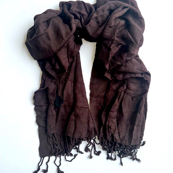 Elegant Brown Scarf 100% Rayon Made in India - Picture 1 of 6